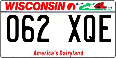 WI license plate 062XQE