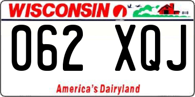 WI license plate 062XQJ