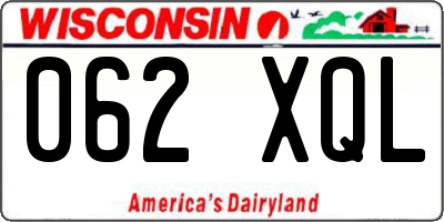 WI license plate 062XQL