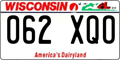 WI license plate 062XQO