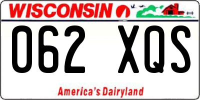WI license plate 062XQS