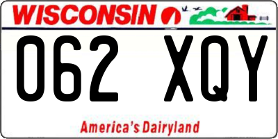 WI license plate 062XQY