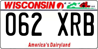 WI license plate 062XRB