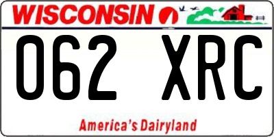 WI license plate 062XRC