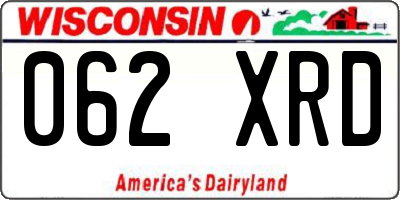 WI license plate 062XRD