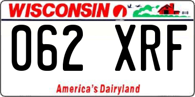 WI license plate 062XRF