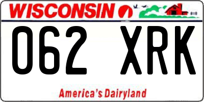 WI license plate 062XRK
