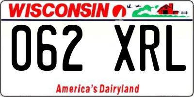 WI license plate 062XRL