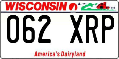 WI license plate 062XRP