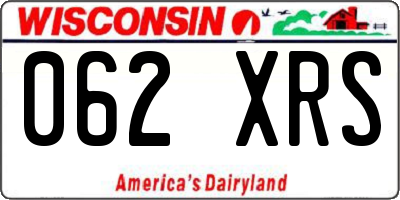 WI license plate 062XRS
