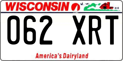 WI license plate 062XRT
