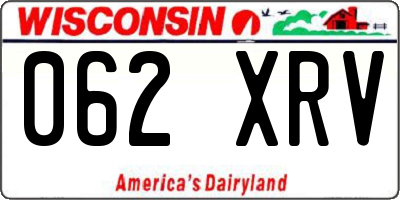 WI license plate 062XRV