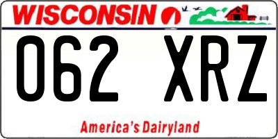 WI license plate 062XRZ