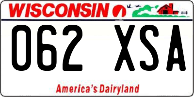 WI license plate 062XSA