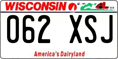 WI license plate 062XSJ