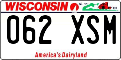 WI license plate 062XSM