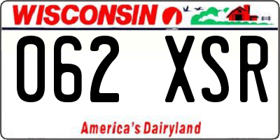 WI license plate 062XSR