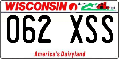 WI license plate 062XSS