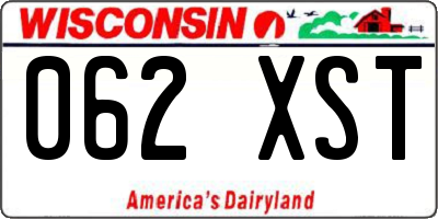 WI license plate 062XST