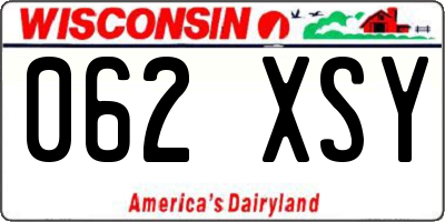 WI license plate 062XSY