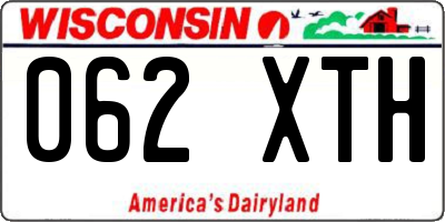 WI license plate 062XTH