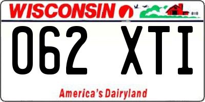 WI license plate 062XTI