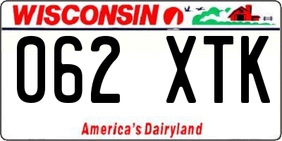 WI license plate 062XTK