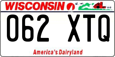 WI license plate 062XTQ