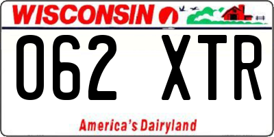 WI license plate 062XTR