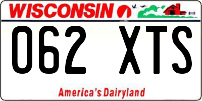 WI license plate 062XTS