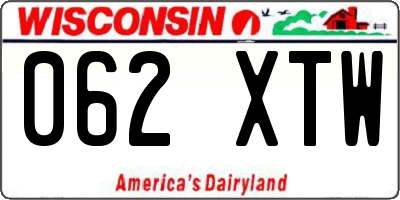 WI license plate 062XTW