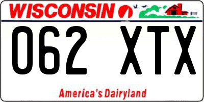 WI license plate 062XTX