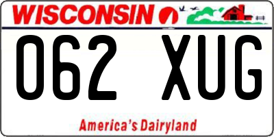 WI license plate 062XUG