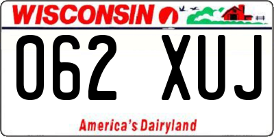 WI license plate 062XUJ
