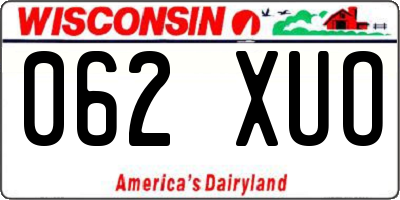 WI license plate 062XUO