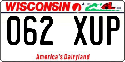 WI license plate 062XUP