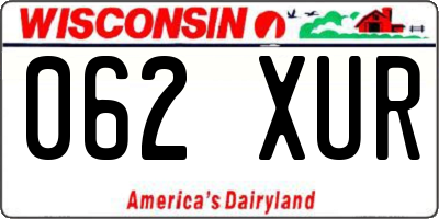 WI license plate 062XUR