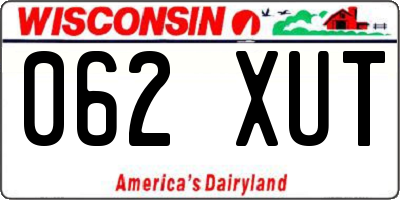 WI license plate 062XUT