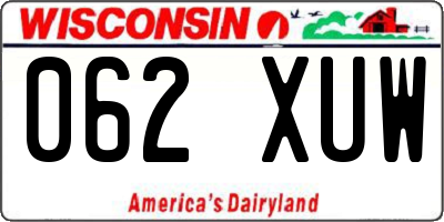 WI license plate 062XUW