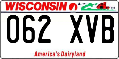 WI license plate 062XVB
