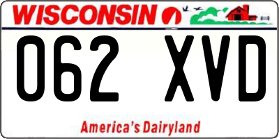 WI license plate 062XVD