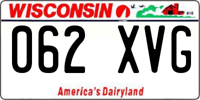 WI license plate 062XVG