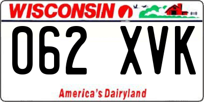 WI license plate 062XVK