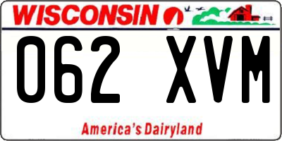 WI license plate 062XVM