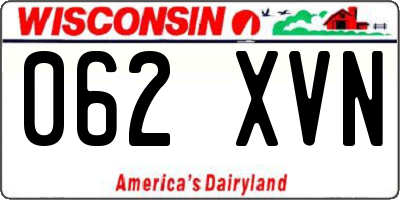 WI license plate 062XVN