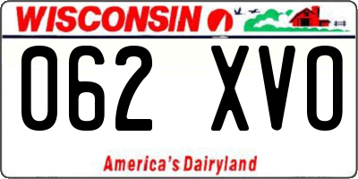 WI license plate 062XVO