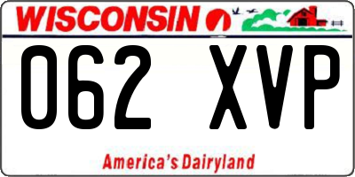 WI license plate 062XVP