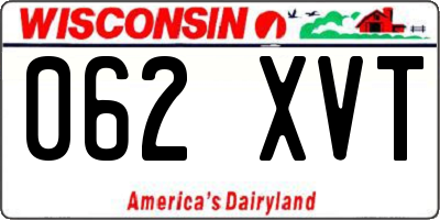 WI license plate 062XVT