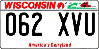 WI license plate 062XVU