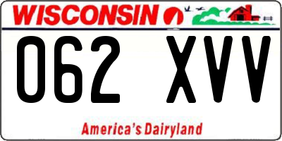WI license plate 062XVV